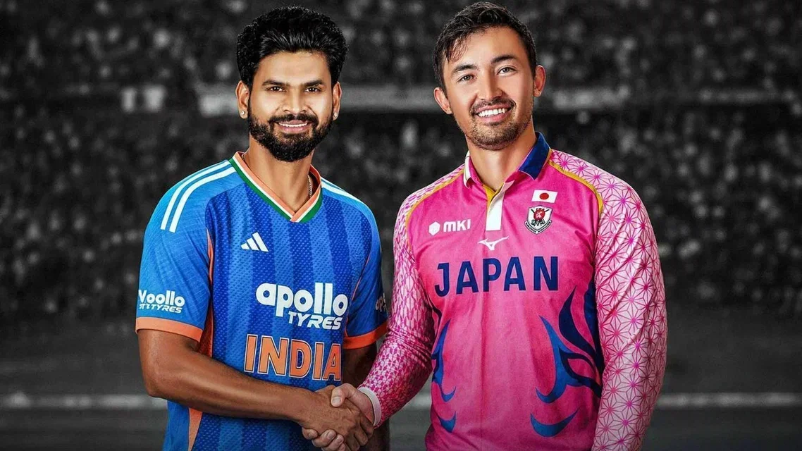 A graphic of Shreyas Iyer with Japan captain Kendel Kadowaki-Fleming (Source: CREX)