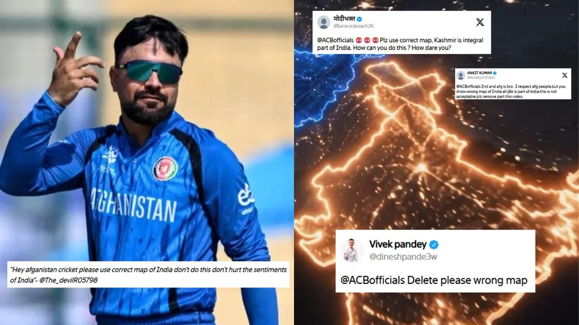 Afghanistan gets thrashed after incorrect map of India was showed [Source: AFP and X]