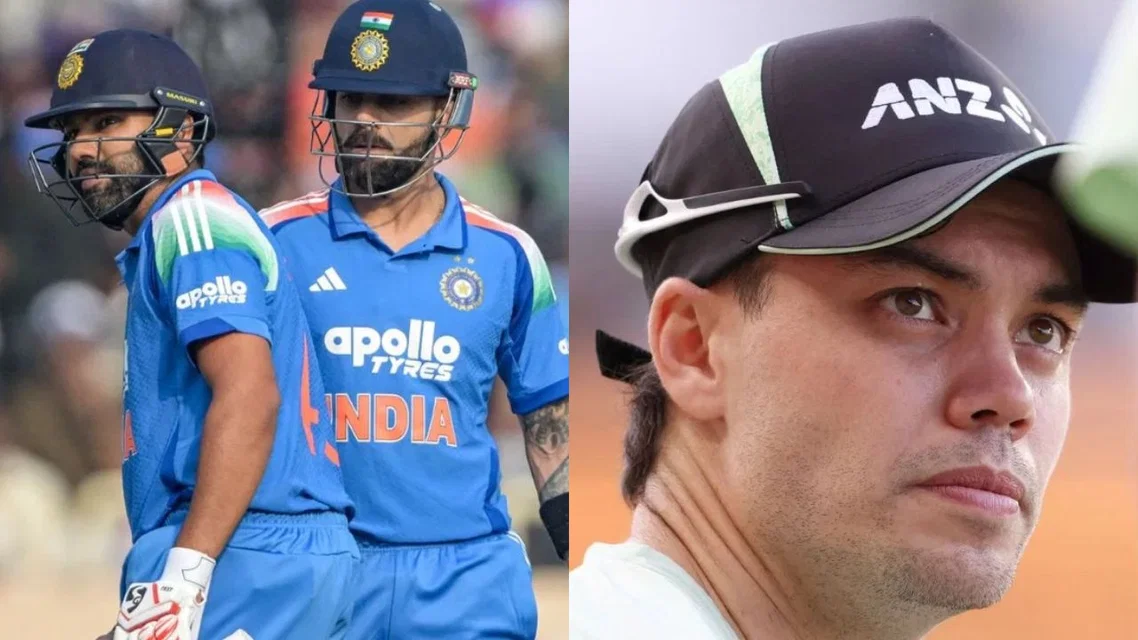 Virat Kohli, Rohit Sharma and Mark Chapman [Source: AFP]