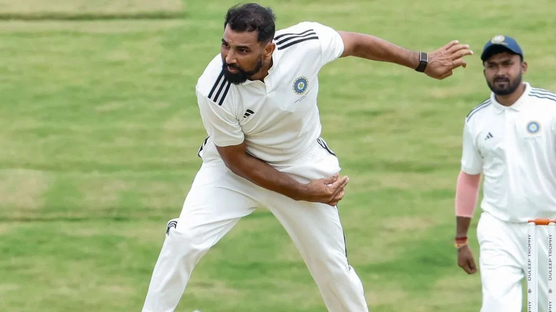 Mohammed Shami in action in Duleep Trophy. [Source - CREX/X]