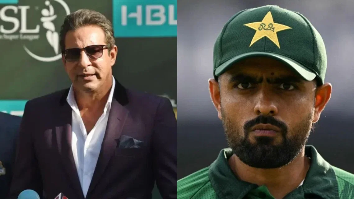 Wasim Akram and Babar Azam [Source: AFP]
