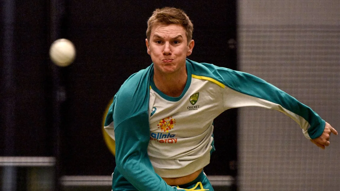 Adam Zampa in training for Australia (Source: AFP Photos)