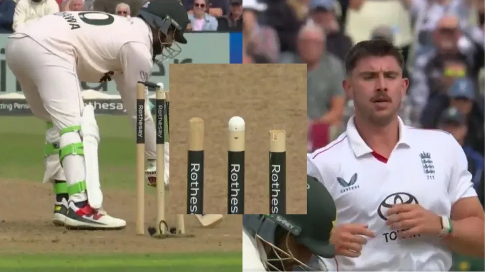 Watch- Josh Tongue Breaks Stumps, Goes In Disbelief