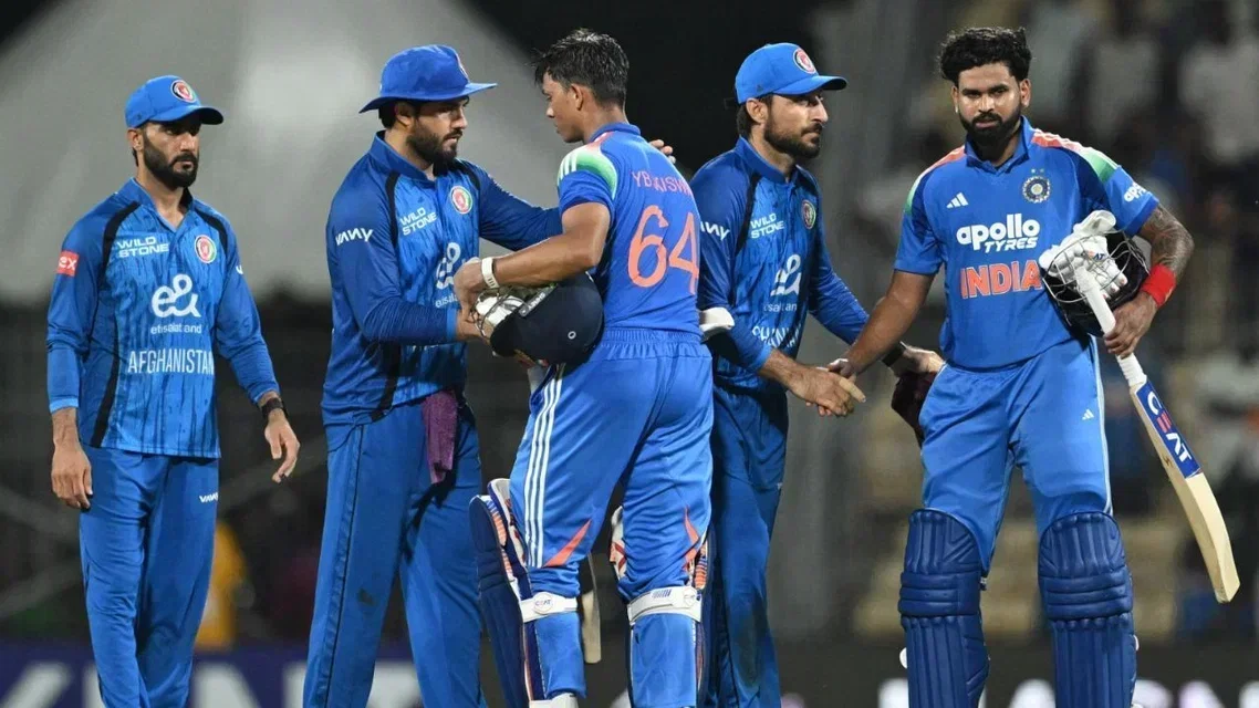India and Afghanistan players [Source: AFP]