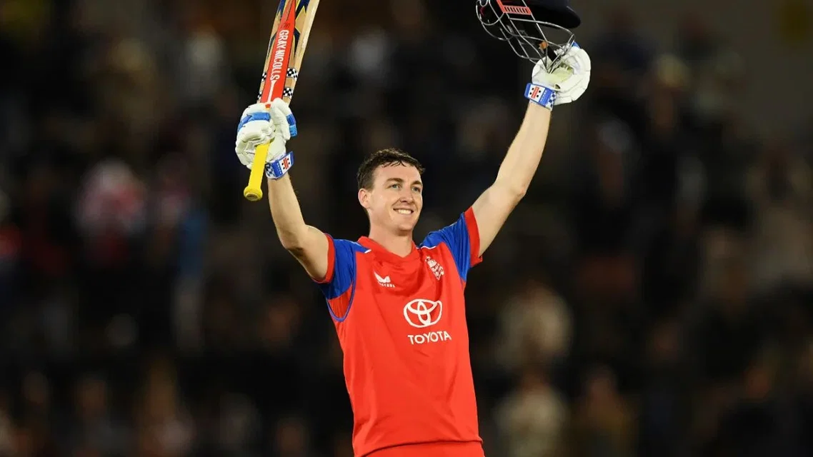 Harry Brook scored 114* off 49 vs Sri Lanka. [Source - AFP]