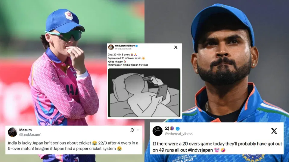 Shreyas Iyer's India Brutally Trolled After Batting Collapse vs Japan