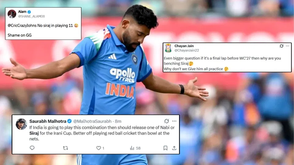 Mohammed Siraj Snub In IND vs WI 1st ODI Leads To Fan Anger
