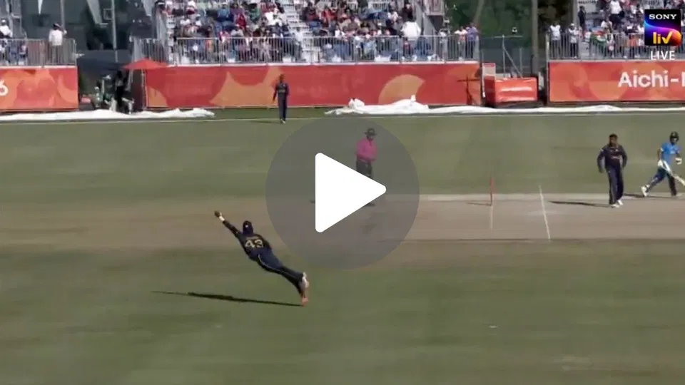 Watch- Sahan Arachchige Plucks The Ball Out Of Thin Air With Flying Catch vs India