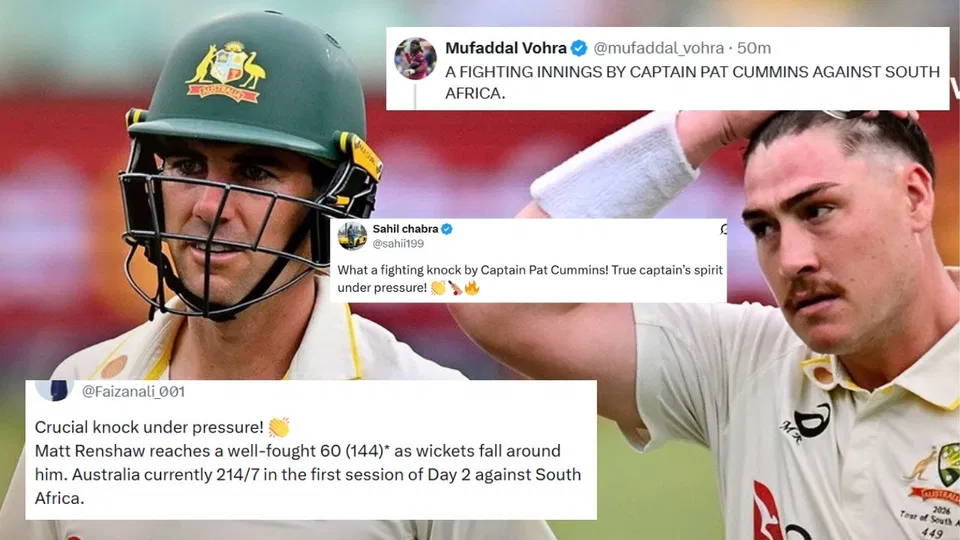 "Fighting Knock": Fans Hail Cummins And Matt Renshaw For Heroic Australian Recovery "Fighting Knock": Fans Hail Cummins And Matt Renshaw For Heroic Australian Recovery