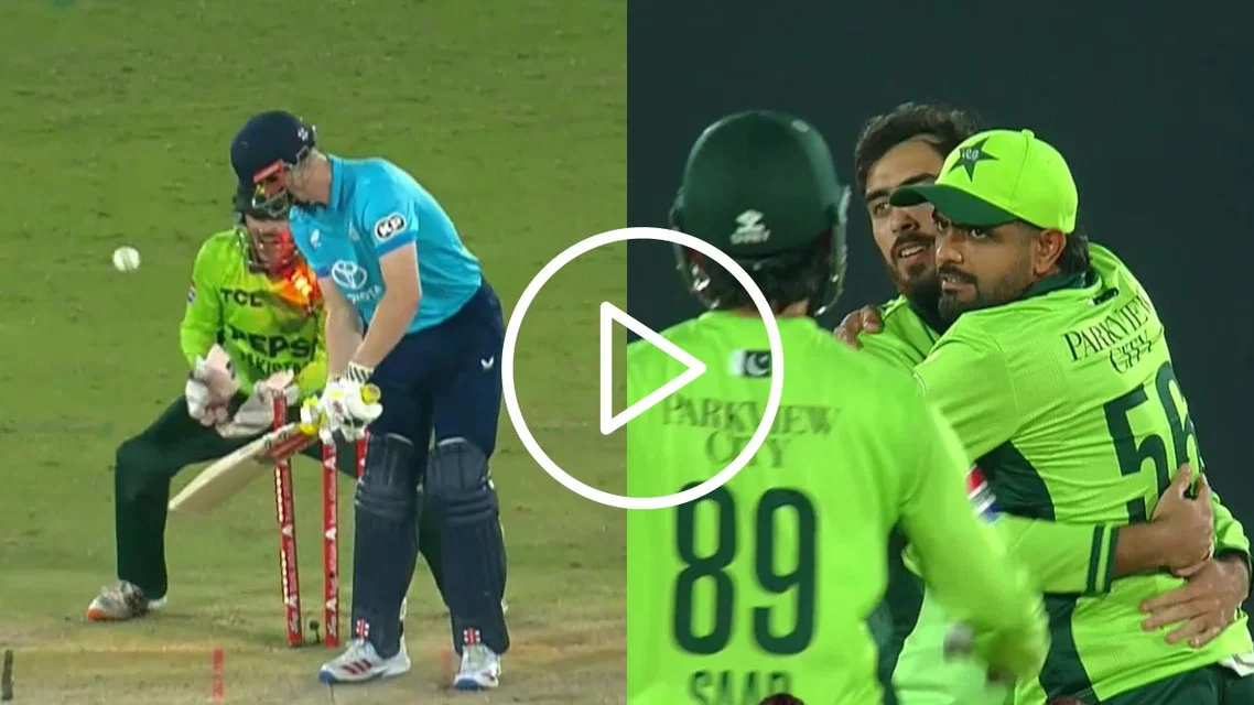 Harry Brook bowled by Arafat Minhas. [Source - X.com]
