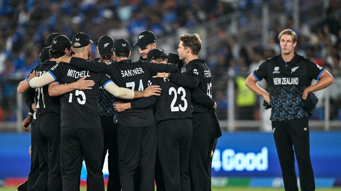 New Zealand team in a huddle | Source- AFP