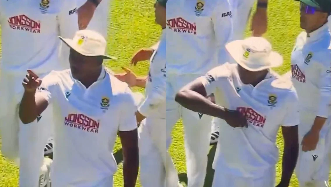 Kagiso Rabada mocking Australia after 99 all out | PC- Screengrab