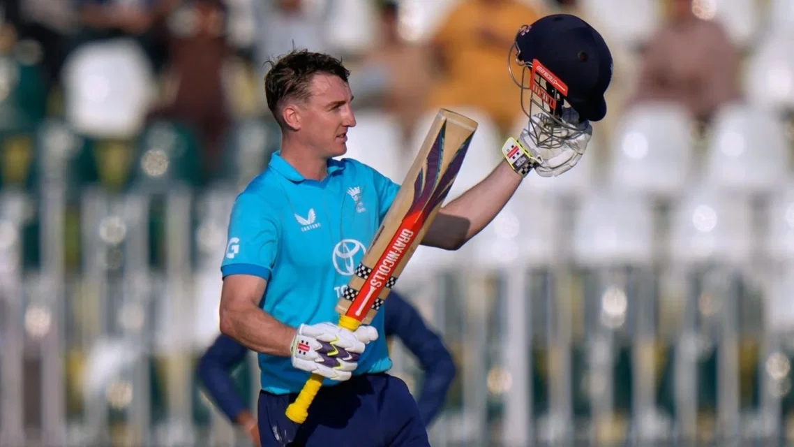 Harry Brook vs SL. [Source - AFP]