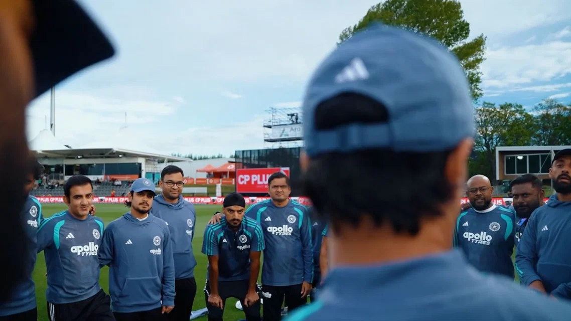 India team huddle before 1st T20I - (Source: ScreenGrab)