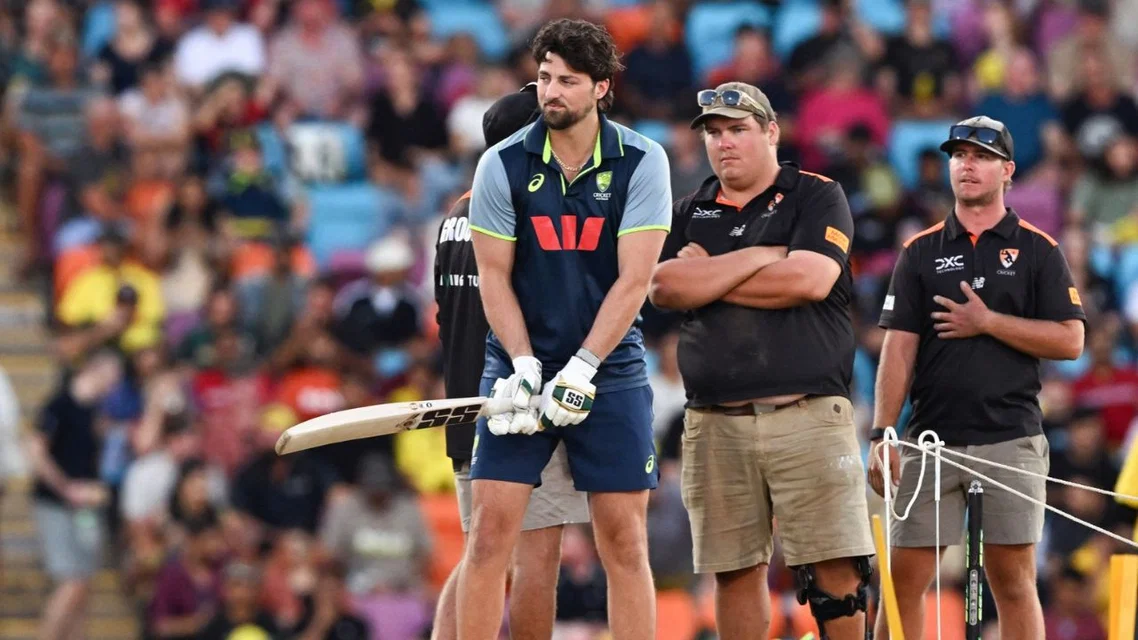 Tim David training for Australia (Source: AFP Photos)