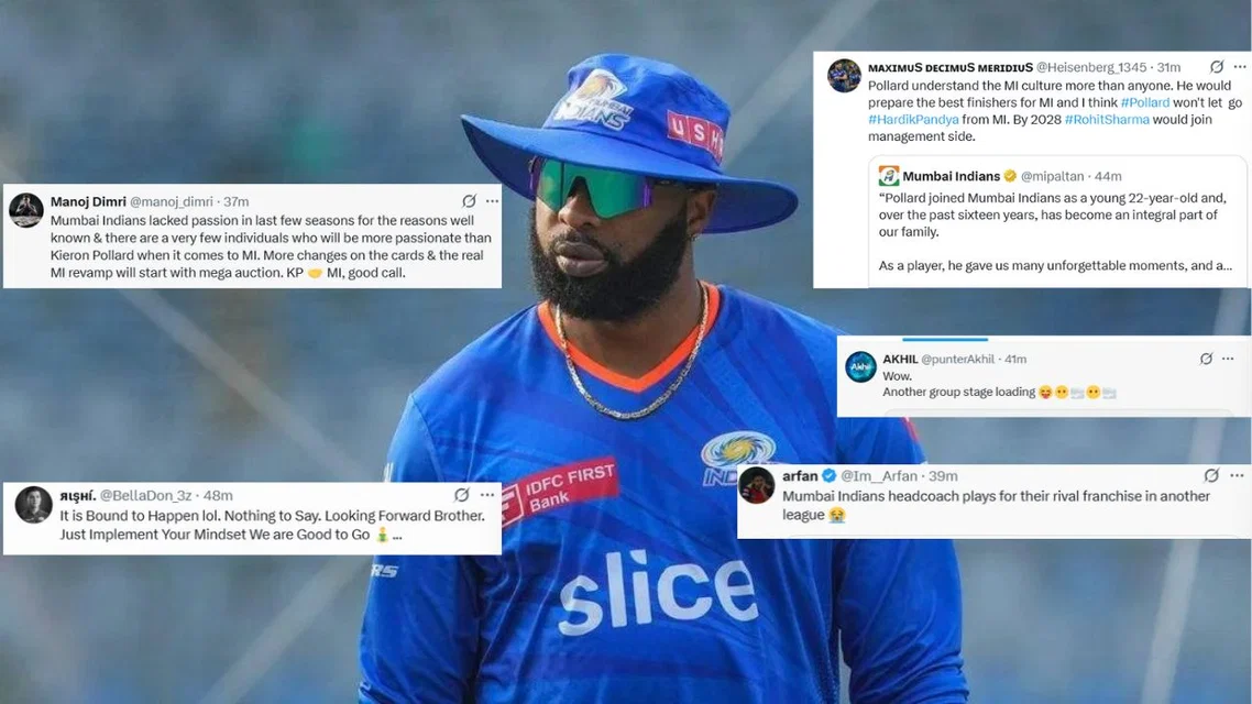 Fans react to Kieron Pollard's appointment as MI head coach [Source: X]