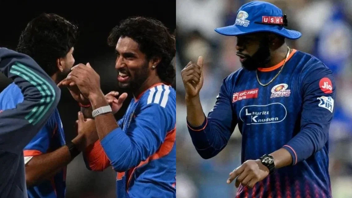 Tilak Varma and Kieron Pollard [Source: AFP]