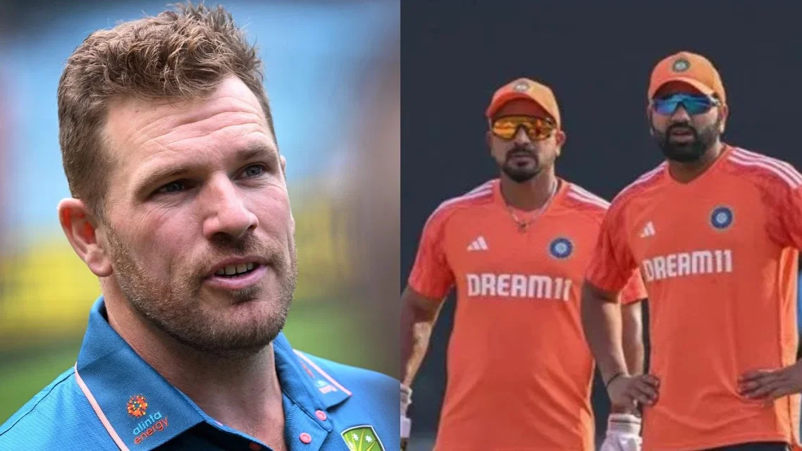Aaron Finch and T Dilip [Source: AFP]
